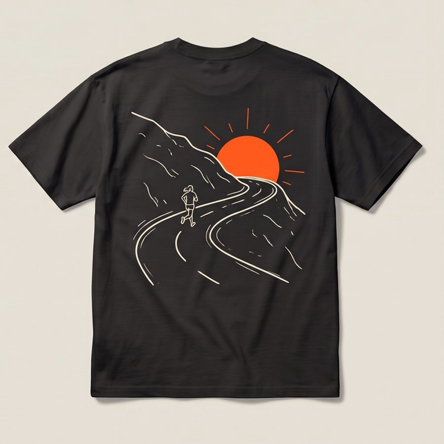 Costas da camiseta Corredor no morro